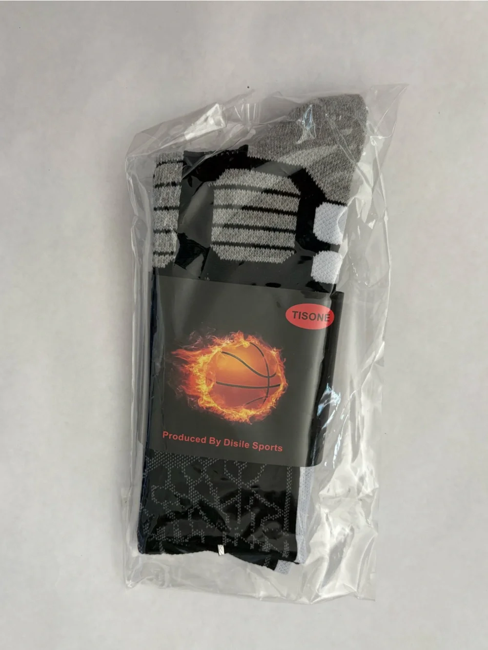 Men’s Performance Athletic Crew Socks - Black & Gray